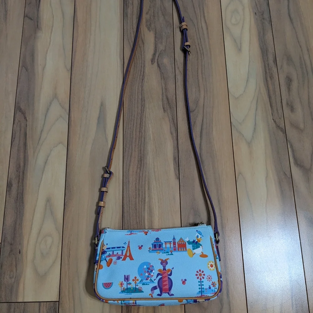EUC! Dooney &Bourke X Disney Epcot Flower Garden Festival Figment Crossbody Bag - Picture 7 of 16
